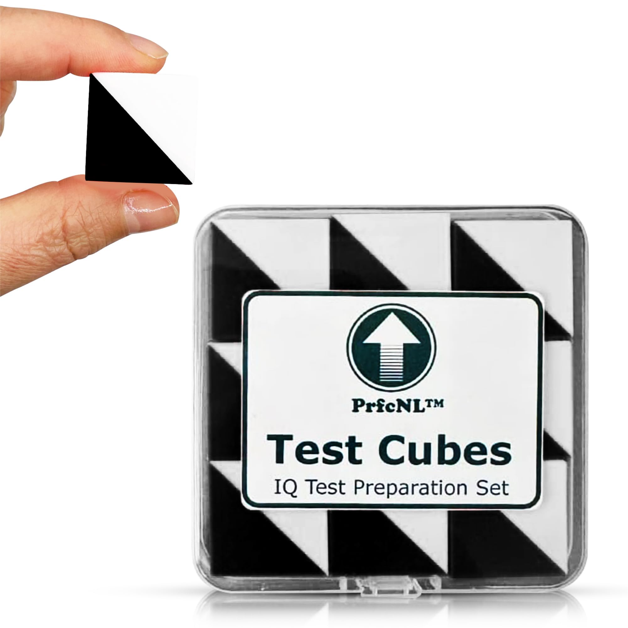 IQ Test Cubes (Black and White) - 9 Kohs Cubes, Practice for Block Design Test, BDT, WPPSI, WAIS IV and WISC V Test, Montessori Educational Blocks to Improve Concentration, Coordination and Memory