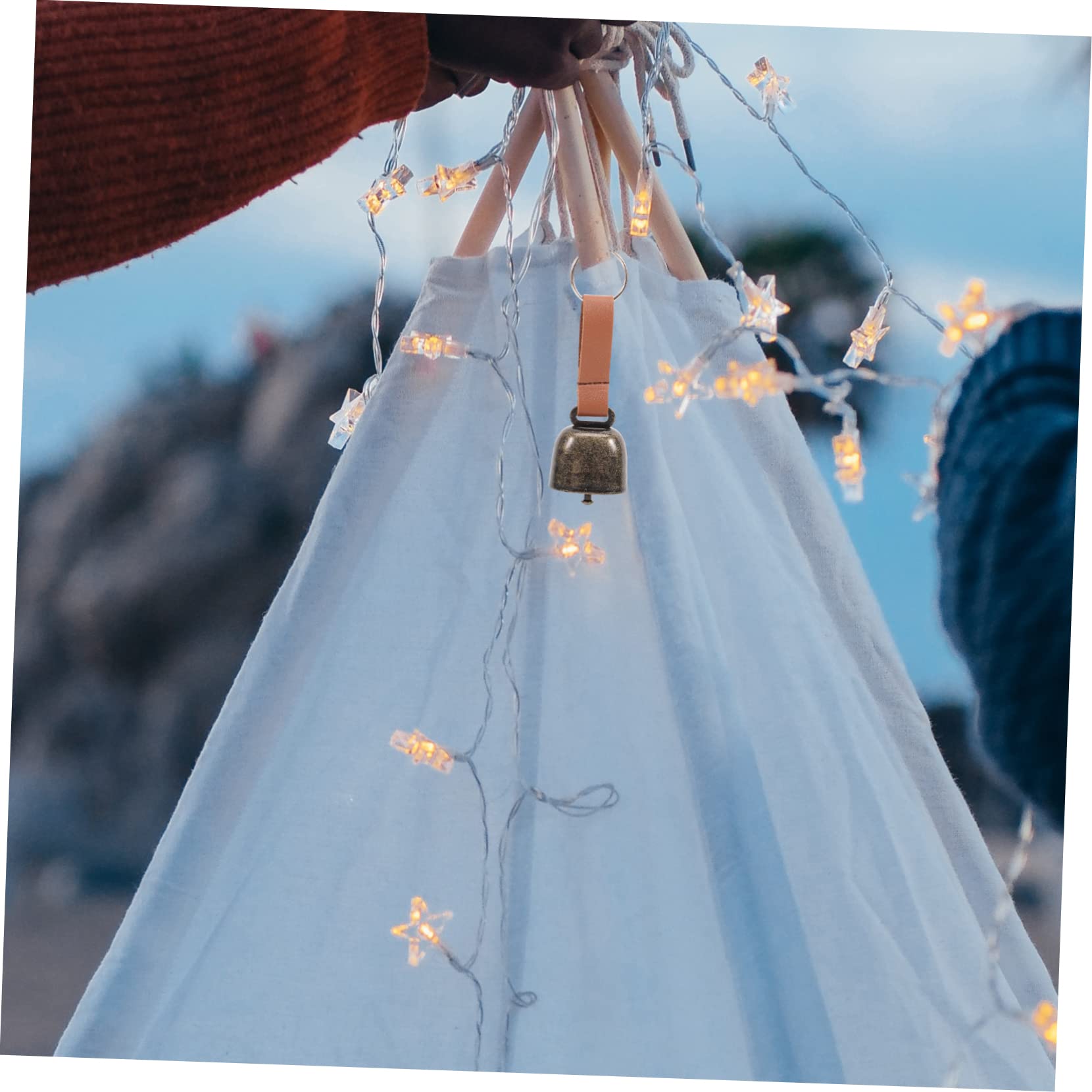 Gogogmee 2Pcs Camping Bear Bell Pendant Retro Bell for Hiking Traveling and Outdoor Adventures Loud Crisp Sound for Bear Protection Durable Design for Safety