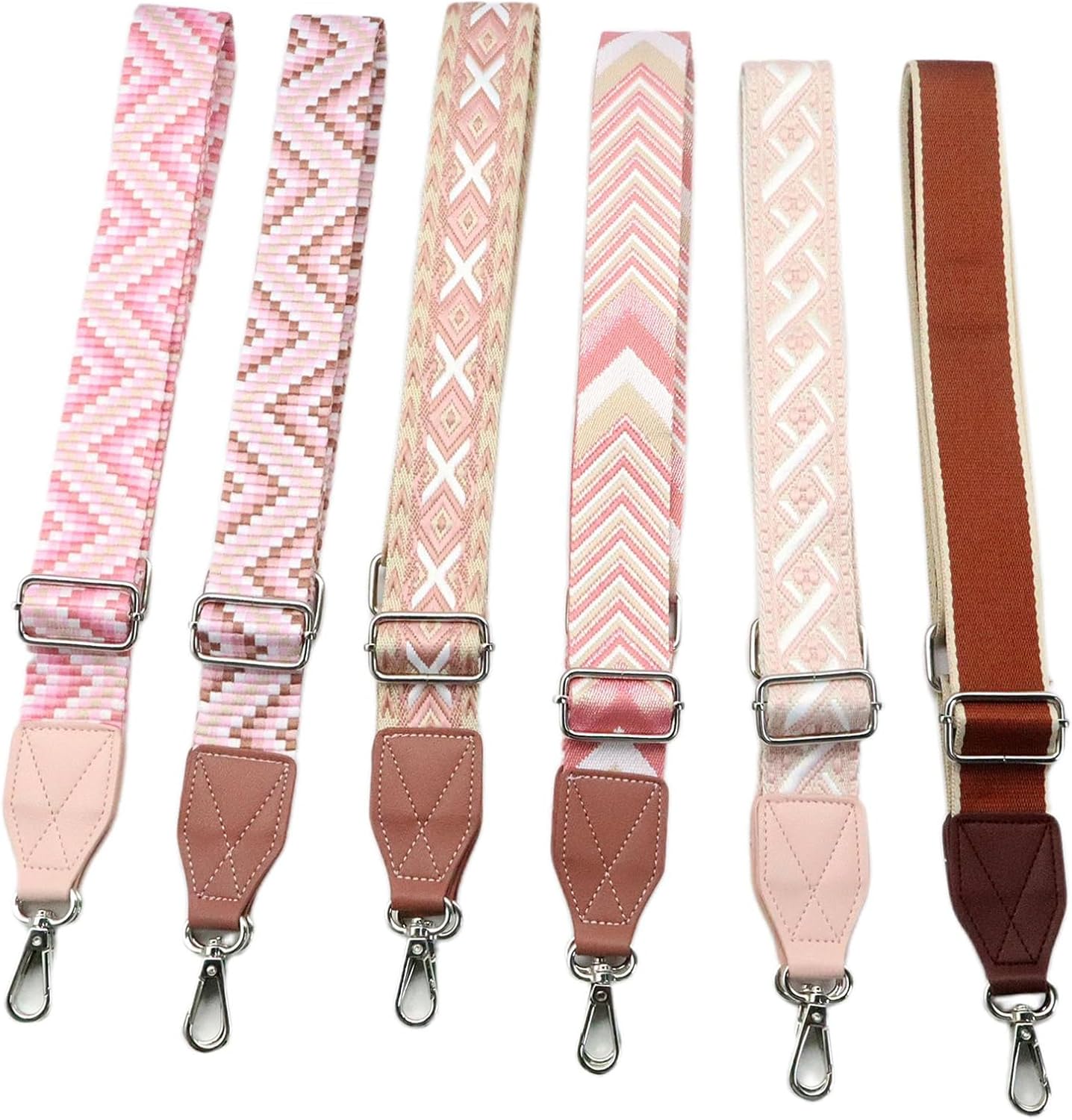 Adjustable Red Purse Strap with Brown Leather End - 1.5" Wide Handbags, Camera, Guitar, Phone & Crossbody Bag Replacement Shoulder Straps(Silver Hardware) - Image 6