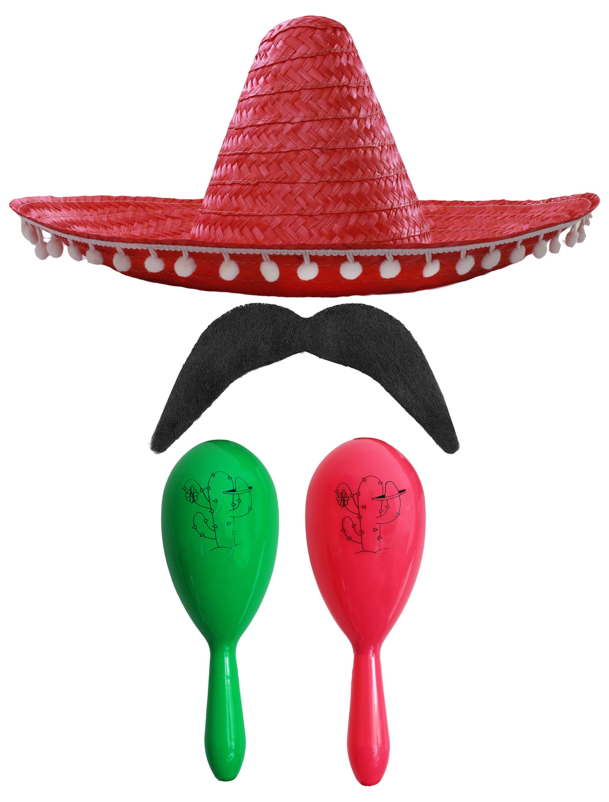 Machete Coltello Costume Messicano Completo – Con Sombrero, Maracas,  Cintura Proiettile E Occhiali, Taglia Unica, Colore Rosso Maglia Marquez, image size:1945x2560