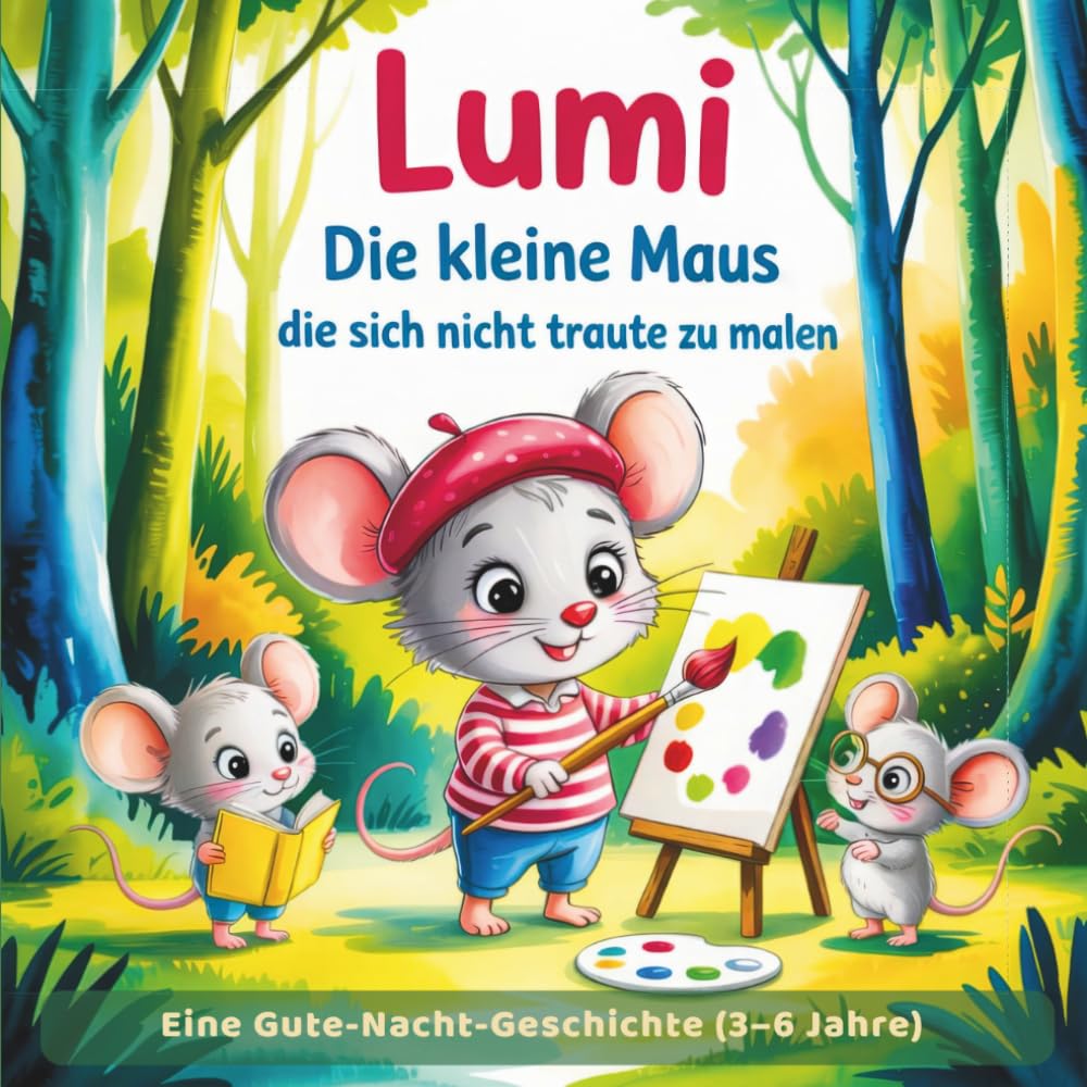 Lumi – Die kleine Maus, die sich nicht traute zu malen: Eine Gute-Nacht-Geschichte (3–6 Jahre): Ein liebevolles Bilderbuch für Kinder über Mut, Kreativität und Selbstvertrauen