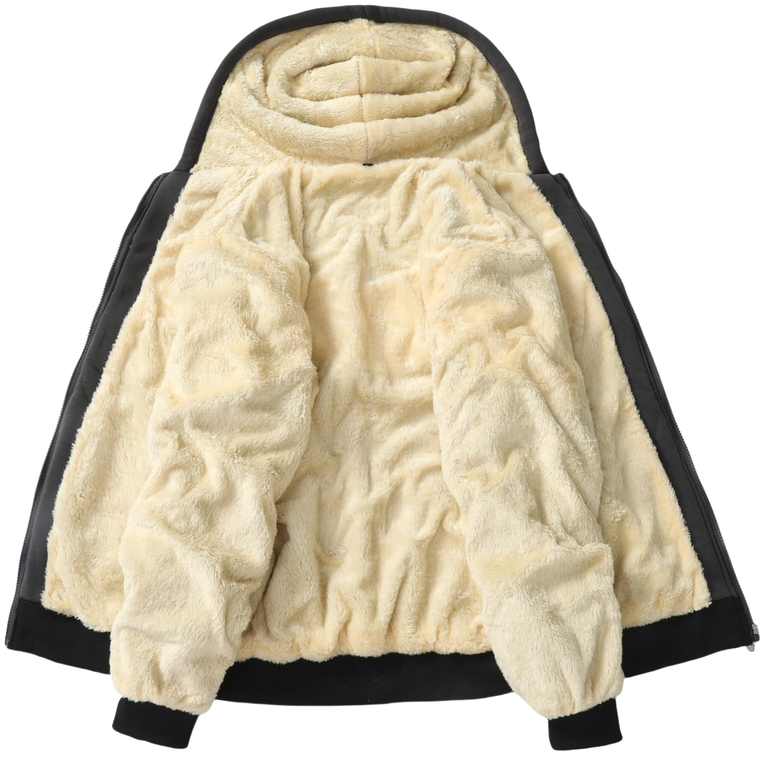 LEZUAN Felpa con Cappuccio Uomo Vello Foderato, Hoodie con Cerniera Integrale, Cappotto con Cappuccio di Spessore, Giacca con Cappuccio Inverno Caldo