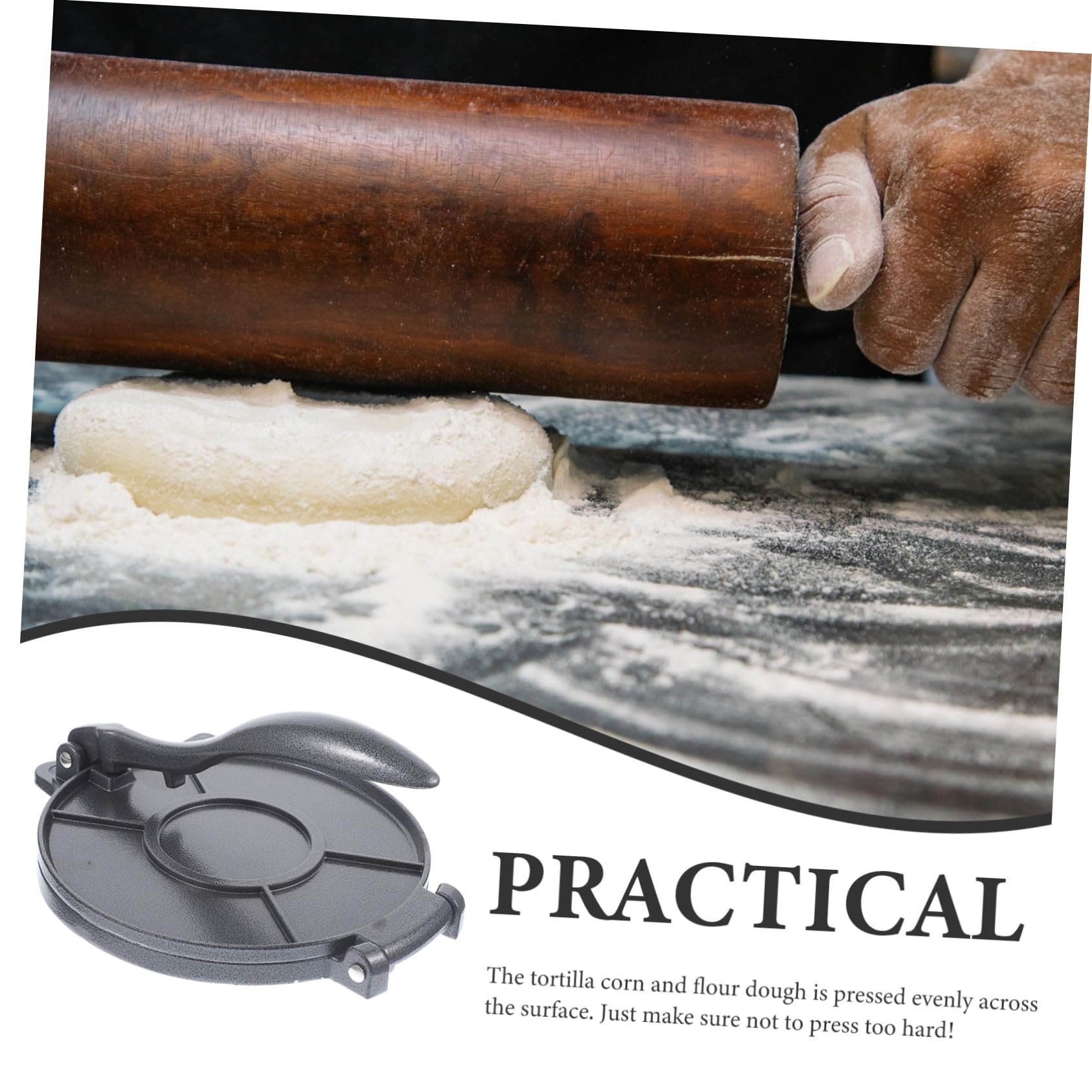 Prensa Para Tortillas De Harina De Acero Inoxidable 10.43X7.87X1.96In Máquina Plegable Para Hacer Tortillas Caseras Y Empanadas Cocina