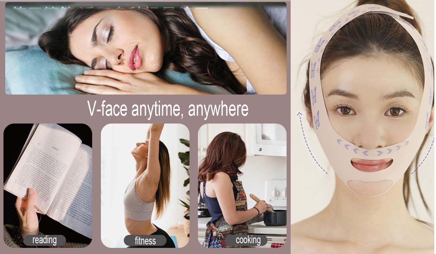 Chin Strap for Sleeping, Reusable Double Chin Reducer Eliminator for Women, Breathable Jawline Exerciser Lifting & Firming Prevent Sagging, V Line Lifting Mask Face Slimming Strap,Face Lifting Strap - Image 4