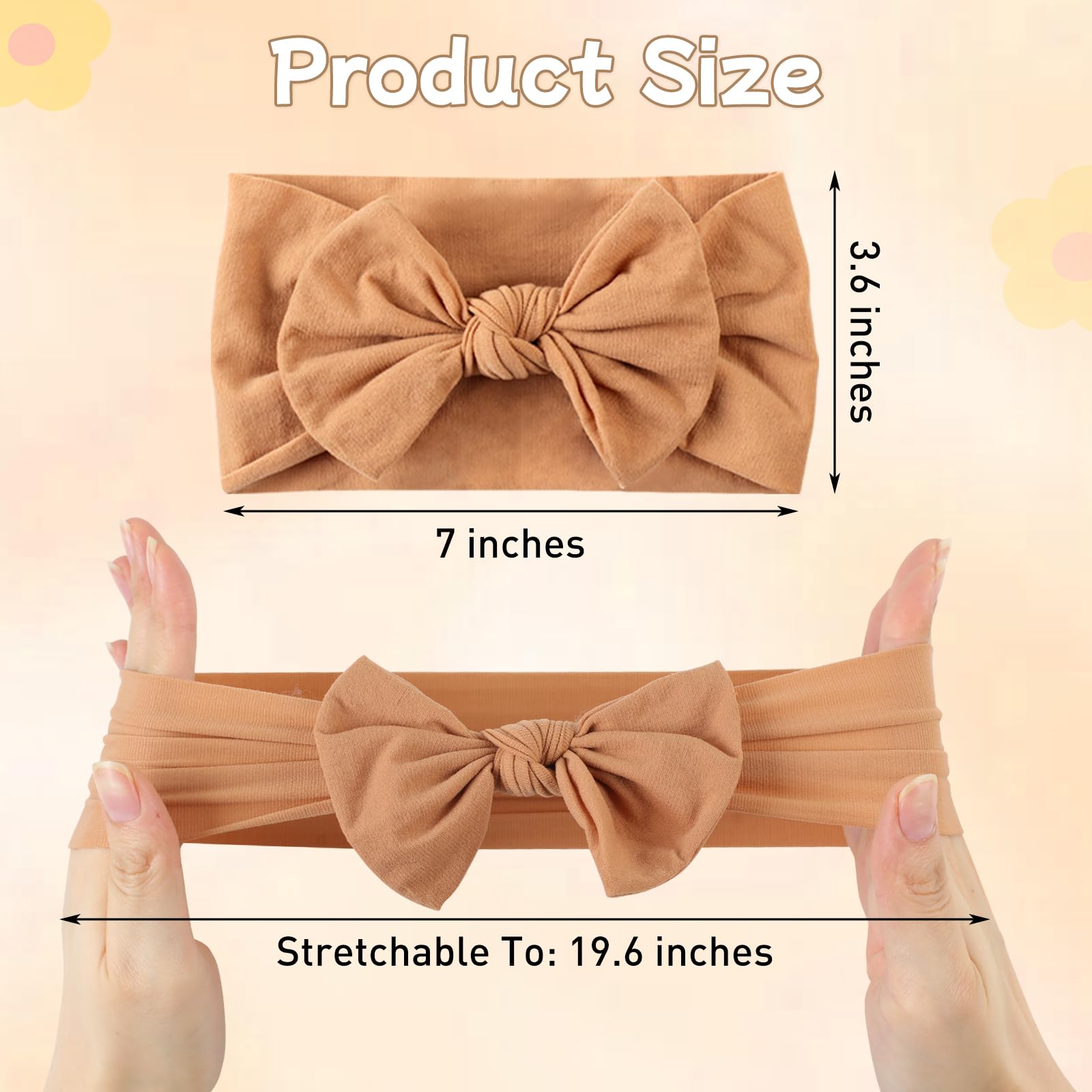 vivinin 6 x Baby-Schleifen-Stirnband