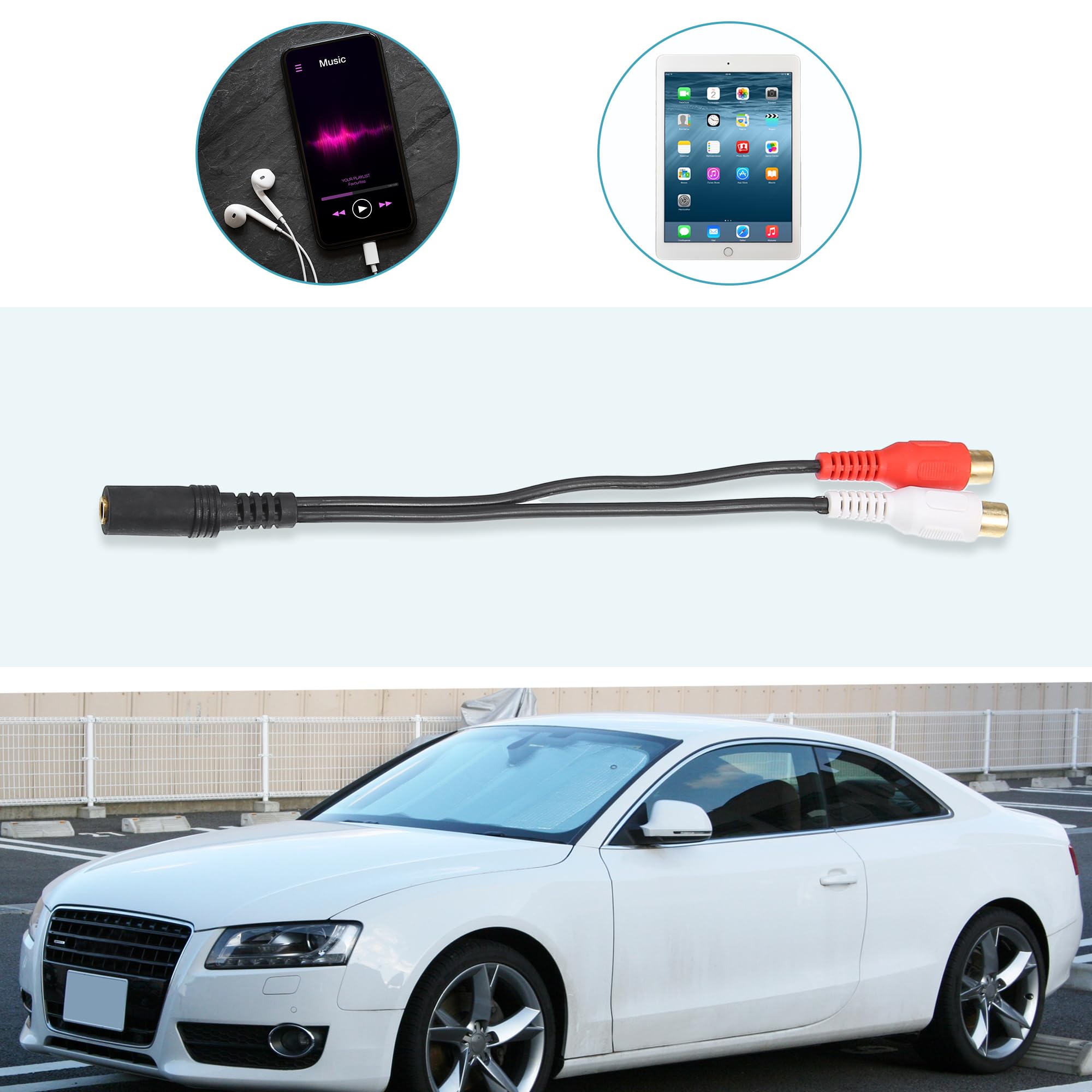 QUARKZMAN 3.5mm Femmina a Doppio RCA Femmina Phono Stereo Separatore Cavo