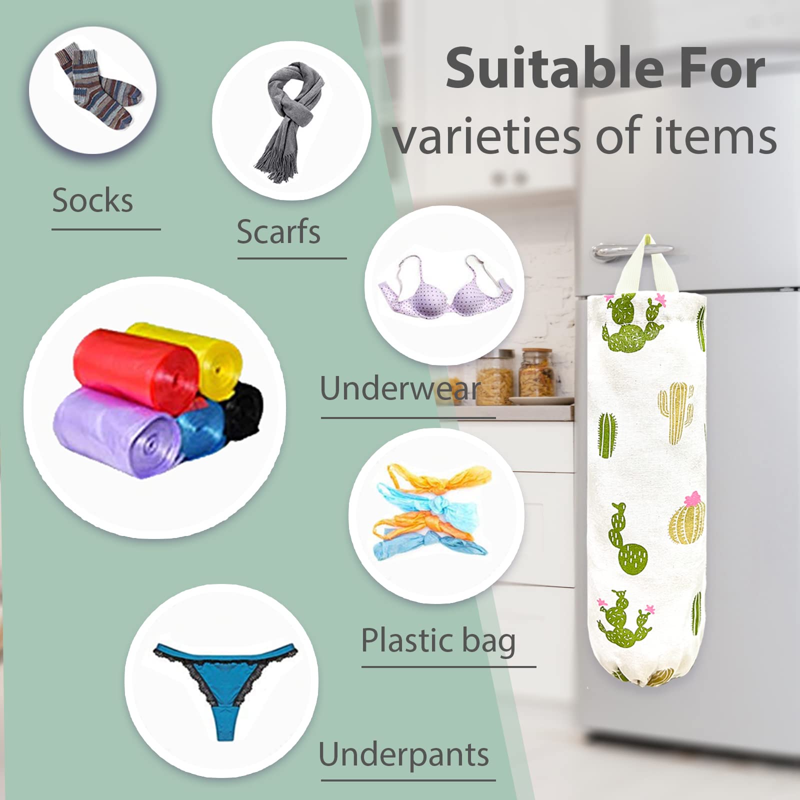 Support Sac Mural Support Sac Plastique Tournesol Mural - Range-sac Pompon - Décoration Cuisine - 55x20cm - Abricot Organisateur Sac Cuisine