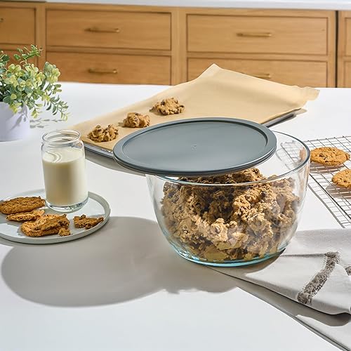 Miniatura 5 de Le'raze Escurridor de ensalada de vidrio con tapa hermética, sin BPA, lavadora giratoria de lechuga de fácil bombeo, cuenco de lavado de frutas con