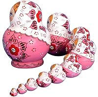 Vista 5 de Russian Nesting Dolls for Kids Matryoshka Doll 10pcs Handmade