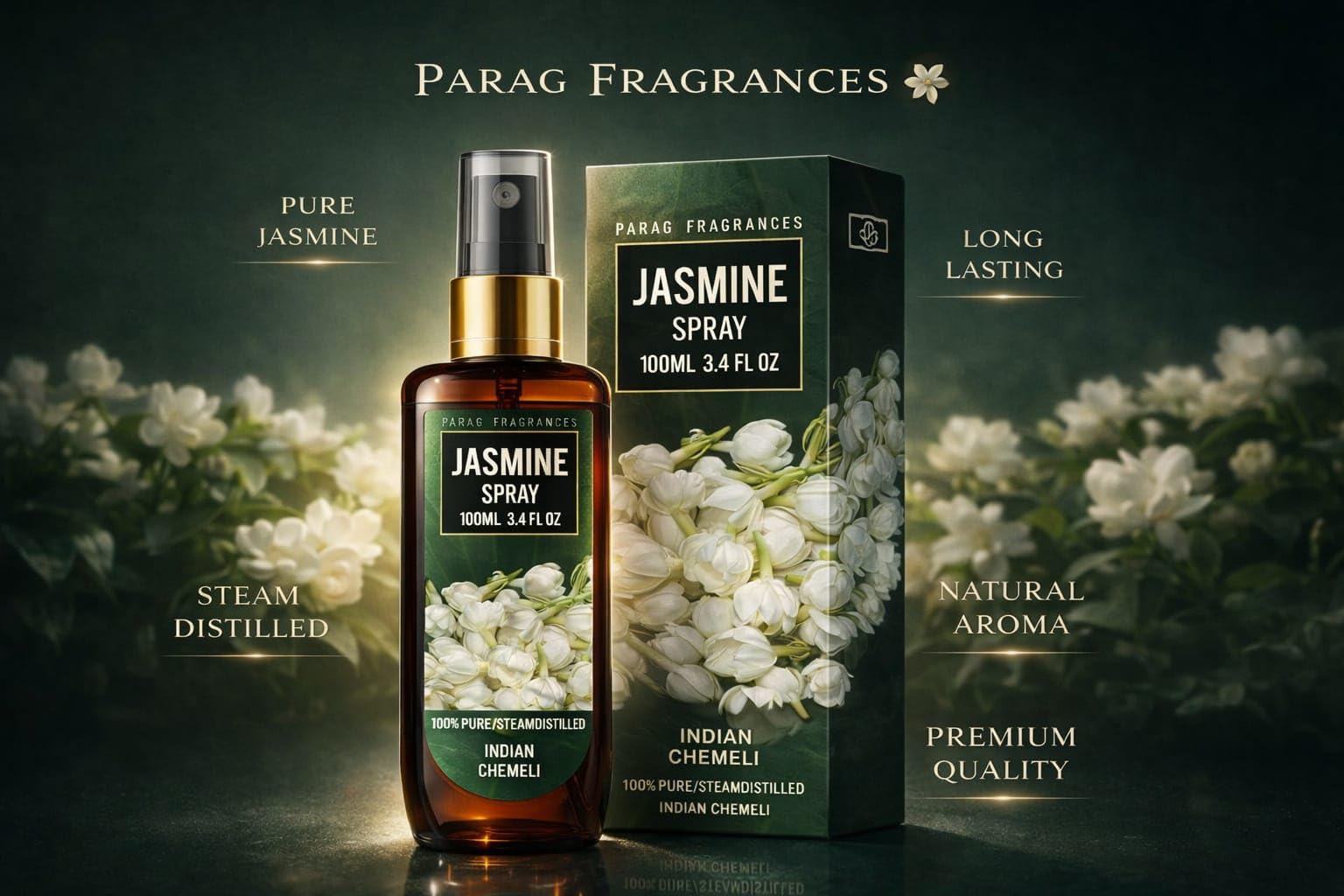 Parag fragrances Natural Room Perfume Spray/Air Freshener (Long Lasting And Made With Natural Essential Oils) 100Ml (Jasmine) 4