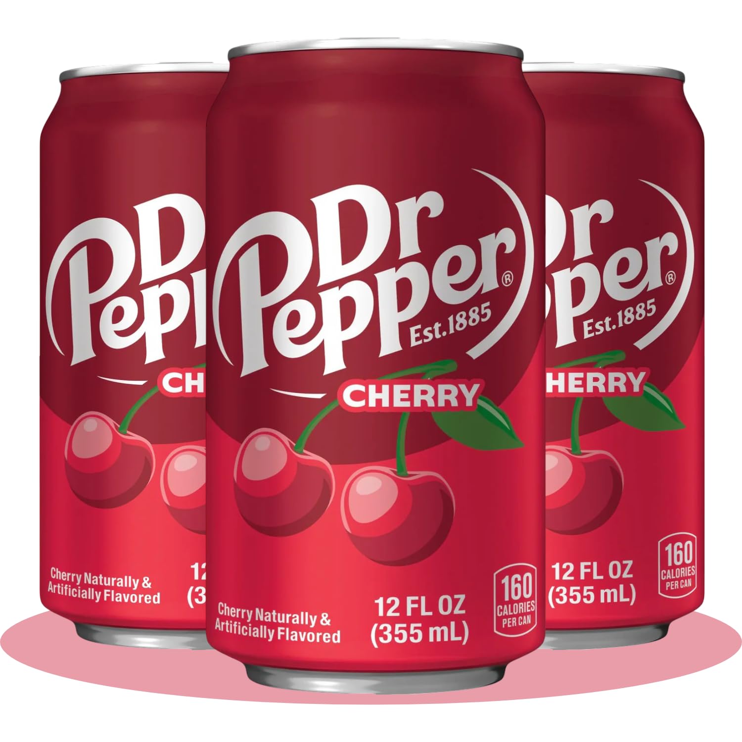Dr Pepper Cherry Soda Drink 12oz Cans (Pack Of 3x 355ml) By COUGAR