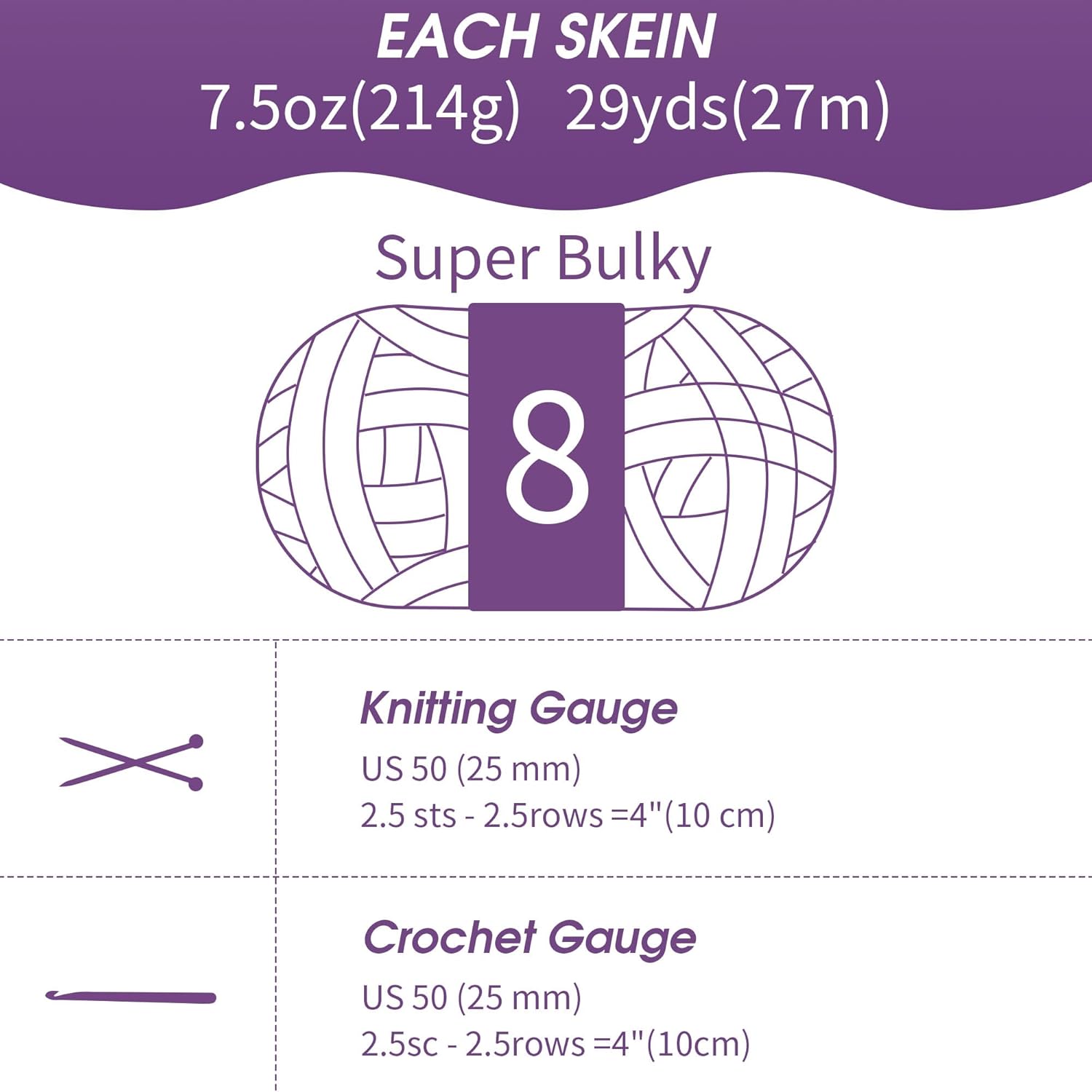 MABOZOO Assorted Chunky Yarn for Hand Knitting 8 Pack, Fluffy Jumbo Chenille Yarn, Soft Plush Yarn Bulky, Giant Thick Fuzzy Yarn for Arm Knitting,Purple Multi (31.7 yds,8 oz Each Skein)
