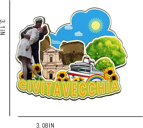 Miniatura 3 de Civitavecchia Lazio Italia imán de nevera imán de madera 3D monumentos de viaje coleccionables recuerdos decoración hecha a mano -2415