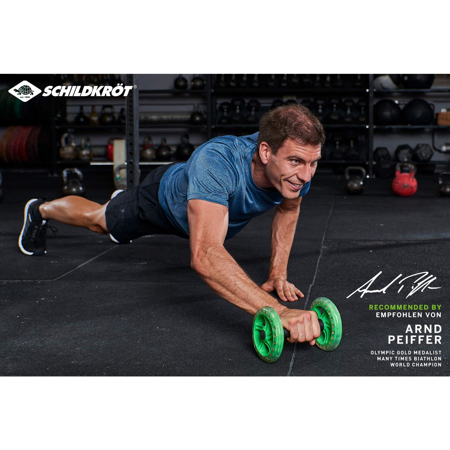 Schildkröt Set Dual Roller, 2 Roues Abdominales, Nouvelle Version avec Roulement à Boules, Entraîneur Abdominal