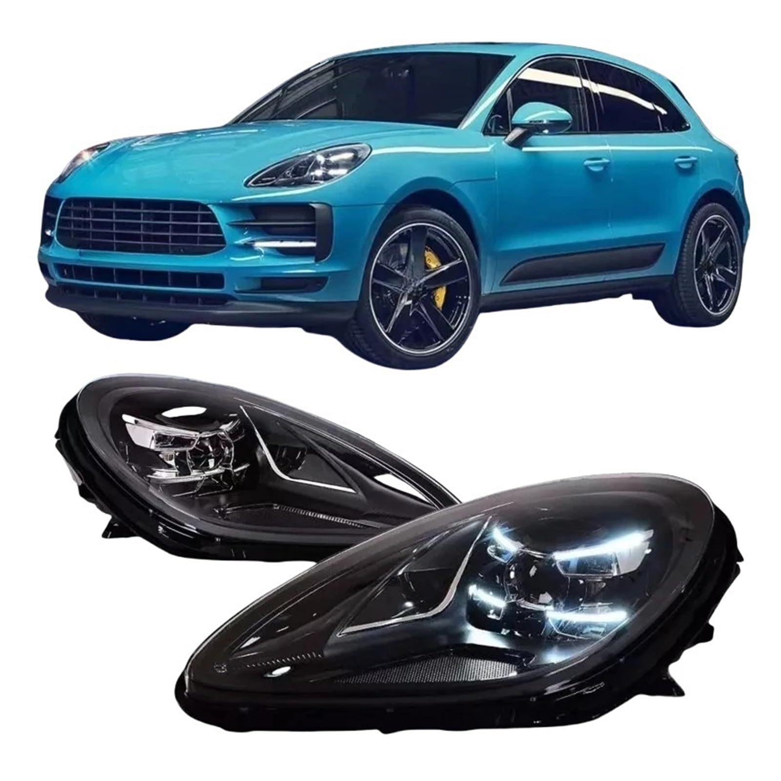 L-ED Headlight Assembly Compatible For Porsche Macan 2014-2022 Headlamp Assembly DRL Turn Signal Car Accessories Matrix Animation Front