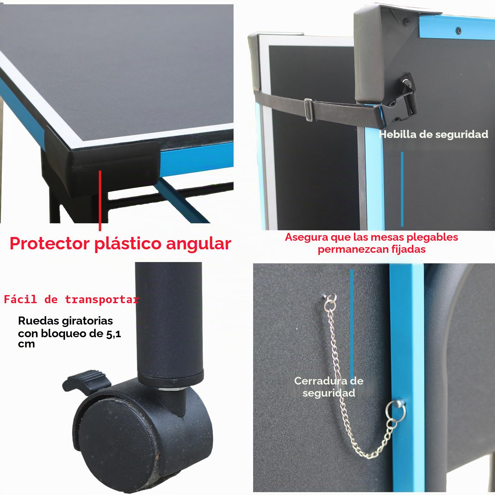 Mesa de Ping Pong Plegable, Mesa de Tenis con Palas y Red para Uso Interior y Exterior, 210 x 117 x 76 cm