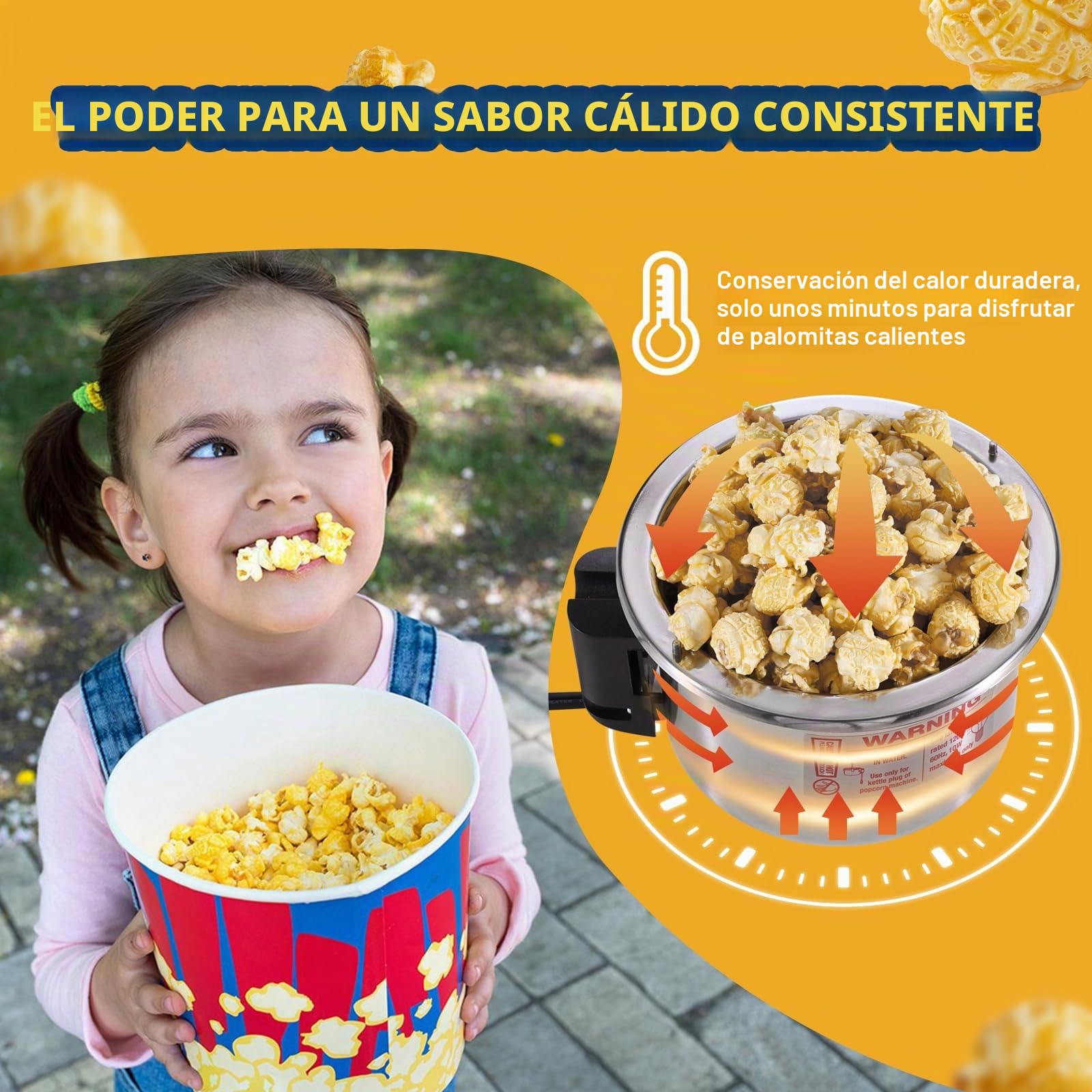 VEVOR Máquina para Hacer Palomitas de Maíz de Sobremesa, 300 W, 2,5 oz, 4 Cuartos de Galón por Lote, con Puerta de Polipropileno, Incluye 2 Palas y Bandeja, Estilo Cine, Color Rojo, 240 x 275 x 475 mm