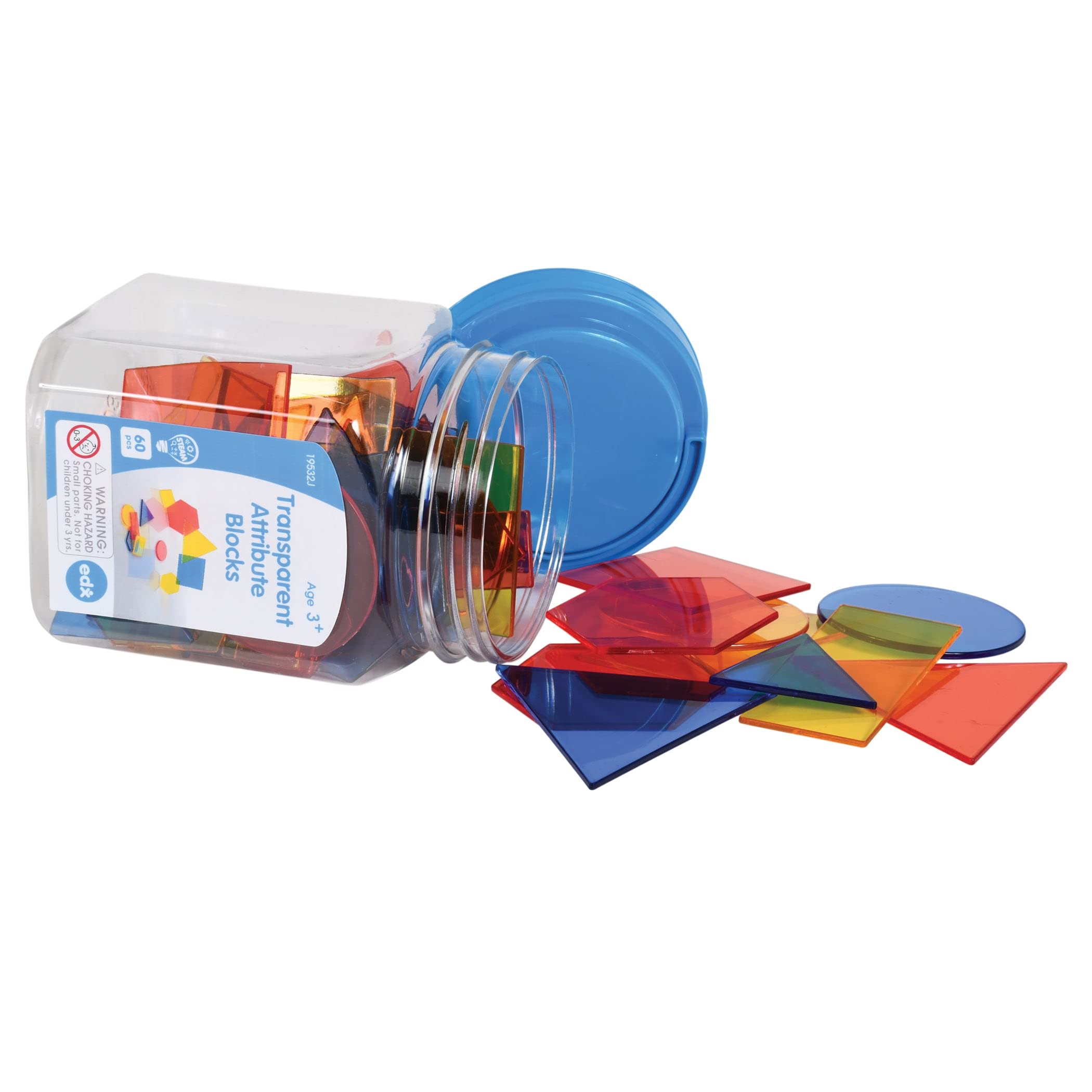 Buy edxeducation Transparent Attribute Blocks - Mini Jar Set of 60 ...
