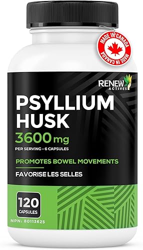 Miniatura 2 de Renew Actives Cáscara de psyllium 1200 mg por 2 cápsulas - Laxante formador a granel y fibra soluble para la salud digestiva, regularidad y