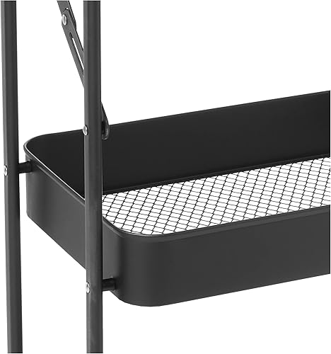 Miniatura 4 de Urban Shop WK640925 Carrito de almacenamiento plegable de metal de 3 niveles, sin herramientas, negro