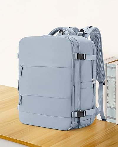 Miniatura 502 de coowoz Mochila de viaje grande para mujeres y hombres,Mochila de transporte,Mochila de senderismo impermeable para deportes al aire libre, Azul, 45