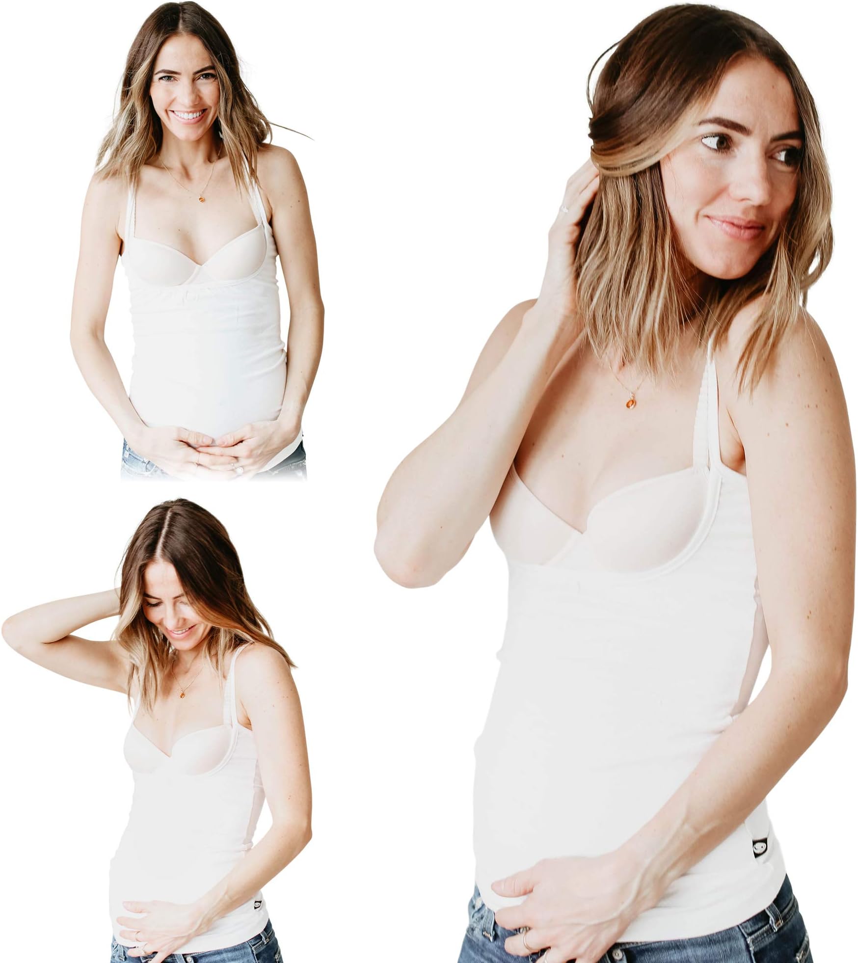 The Naked Nursing Tank - Open Busted Breastfeeding Tank Top, Layering Cami & Maternity Undershirt - Bamboo/Cotton