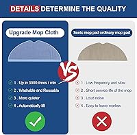 Vista 5 de 4 almohadillas de repuesto para aspiradora Roborock T7S T7S Plus S7S7MaxV, S7 MaxV Plus, paño reutilizable para pisos duros, repuesto húmedo