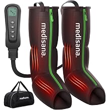 Medisana Leg Compression Massager for Circulation, Foot and Leg Massager with Heat, 4 Modes 4 Pressure Levels 3 Timers, Leg Recovery Compression System for Swelling & Pain Relief