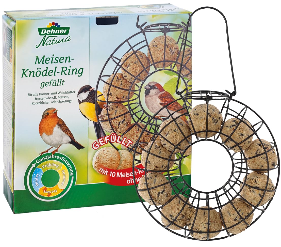 Dehner Natura Wildvogelfutter Starterset, Meisenknödel-Ring und Futtermix, 5-teilig