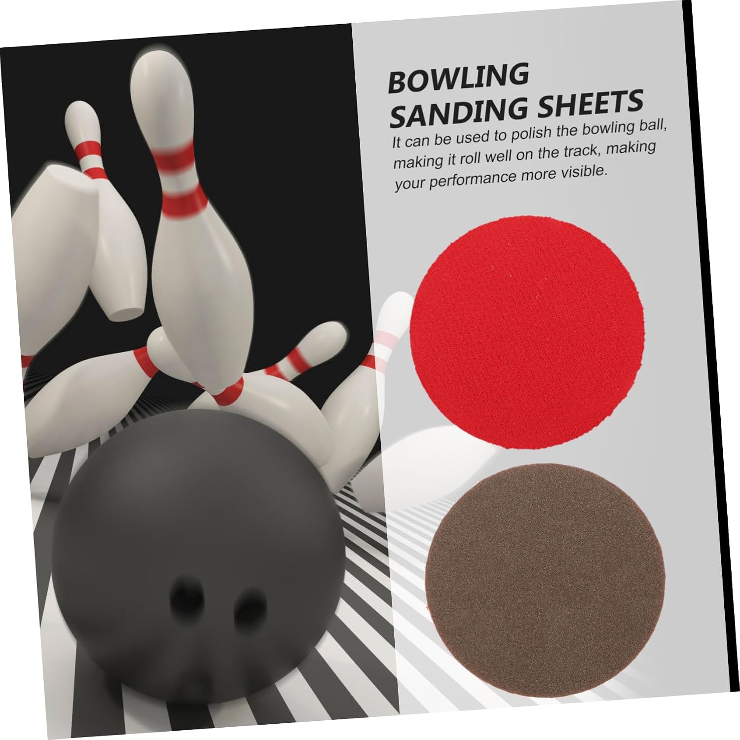 Artibetter 10pcs Flocked Sponge Sandpaper Kit for Bowling Ball Cleaning Grits 60# to 600# Multipurpose Polishing and Cleaning Pad Set Portable Reusable Bowling Pad