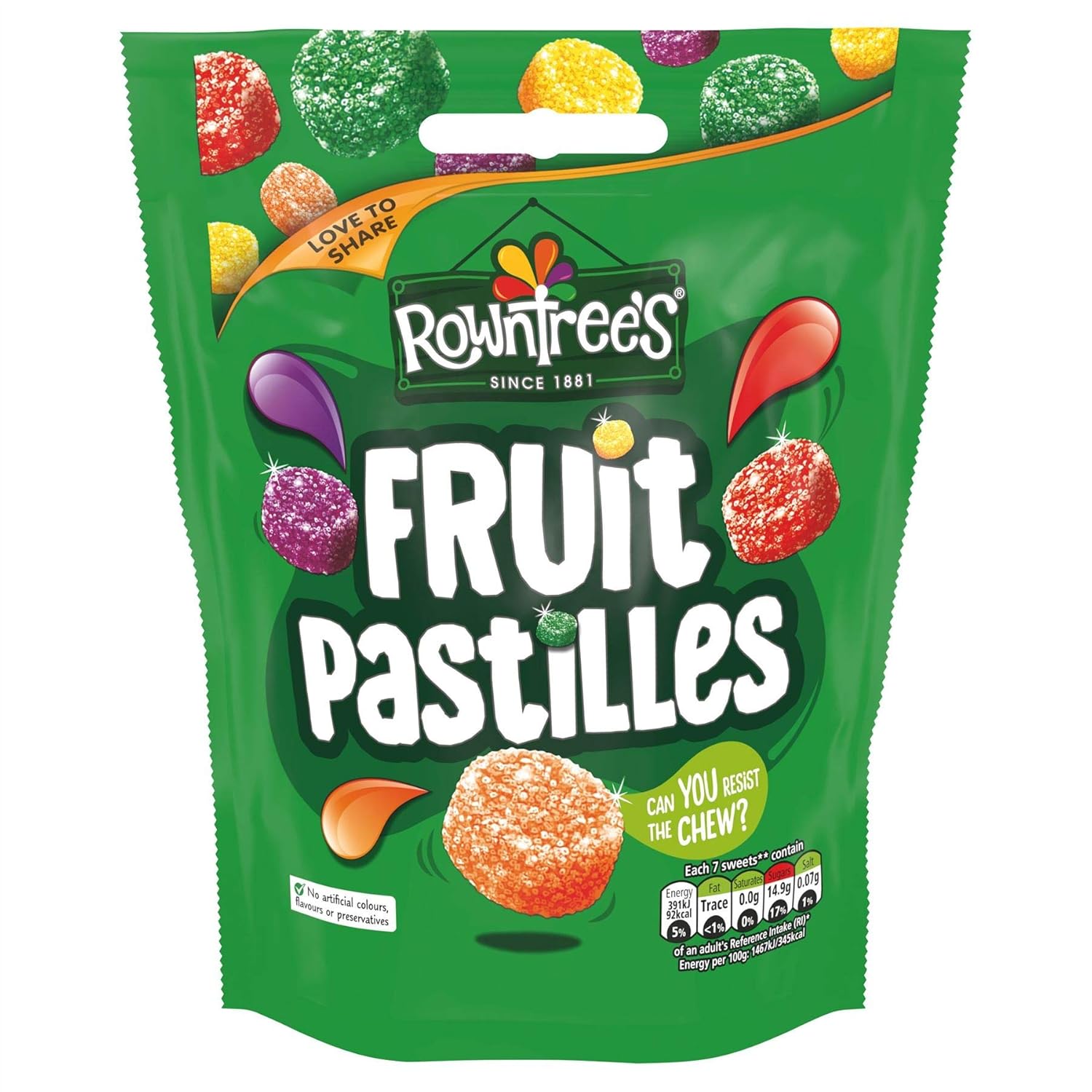 Rowntree Fruit Pastilles Pouch - 120g - Pack of 6