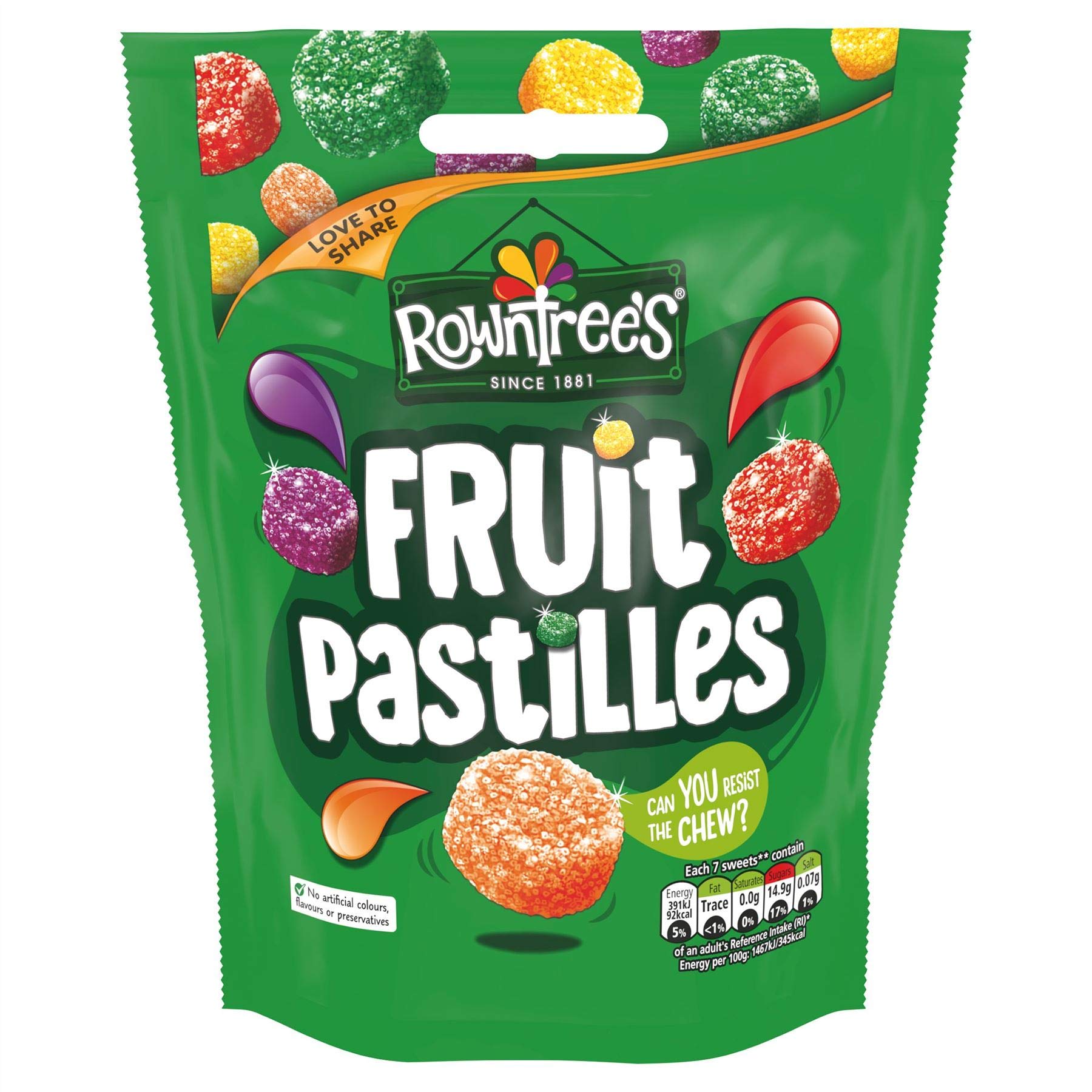 Rowntreess Fruit Pastille Bag 114g (Pack of 2)
