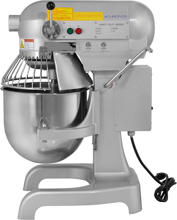 Chronos 30R-001 Commercial 10 Qt. Planetary Stand Mixer with Bowl and Accessories