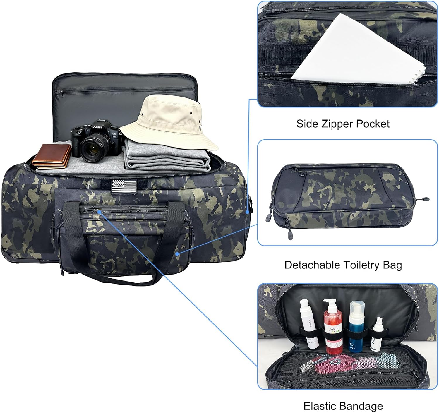 WOLT 120L Rolling Duffle Bag with Wheels, Large Deployment Military Bag, Wheeled Heavy Duty Luggage for Travel, Camping - Image 3