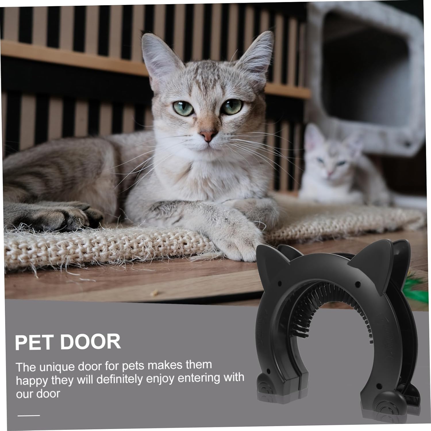 1set Pet Entrance Door Frame Cat Door with Brush Design for Easy Access for Indoor Use for Cats and Dogs