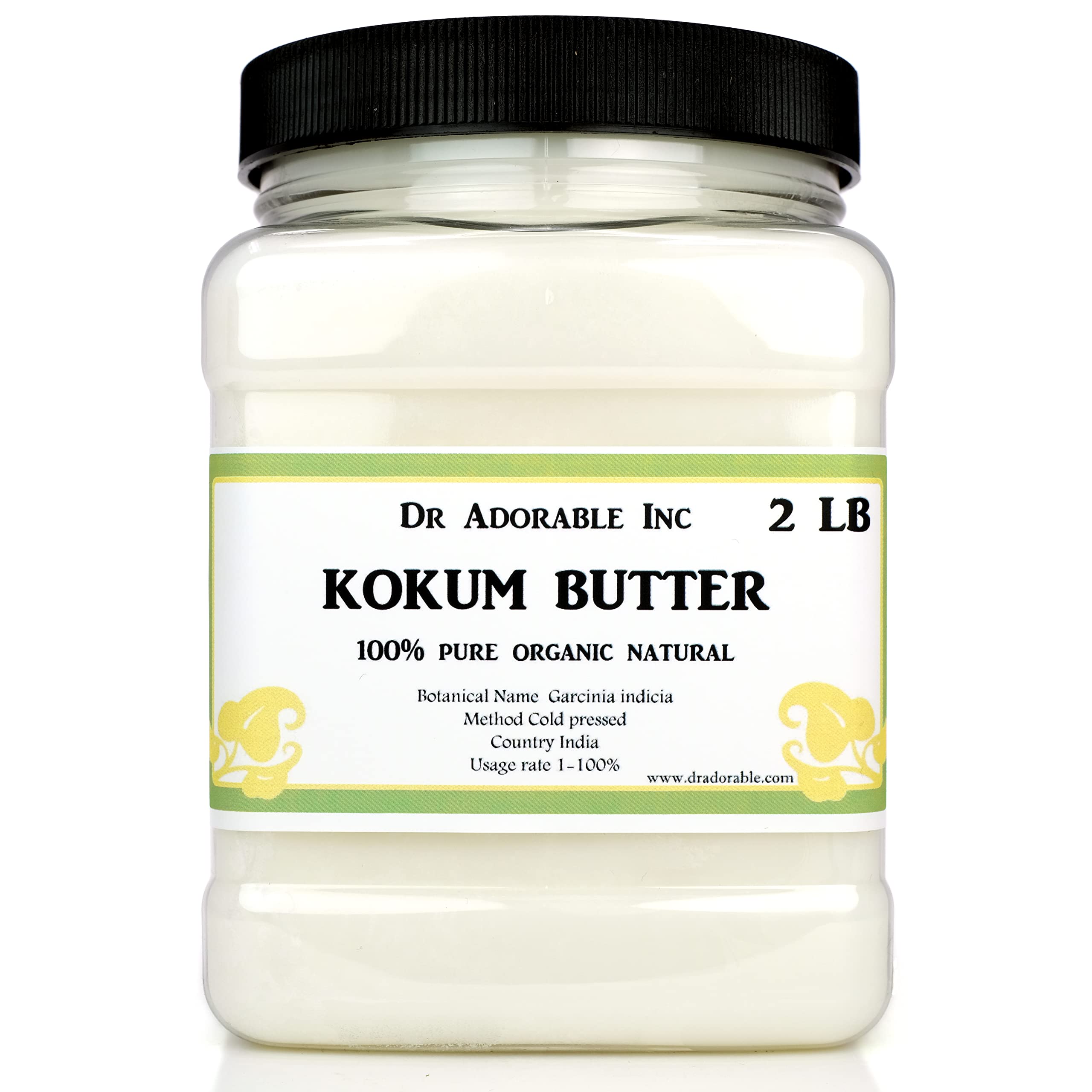Dr Adorabale - 2 lb - Kokum Butter - Raw 100% Pure Natural Premium Organic