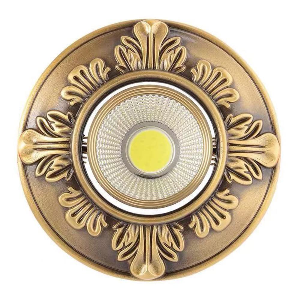GTHTUHFD 3W 5W 7W 10W Brass Led Dimmable Downlight 2.5/3.5 Inch Ceiling Light Flush Mount Conversion Kit Round Ceiling Panel Light Anti Glare Panel 3000K-6000K,5w