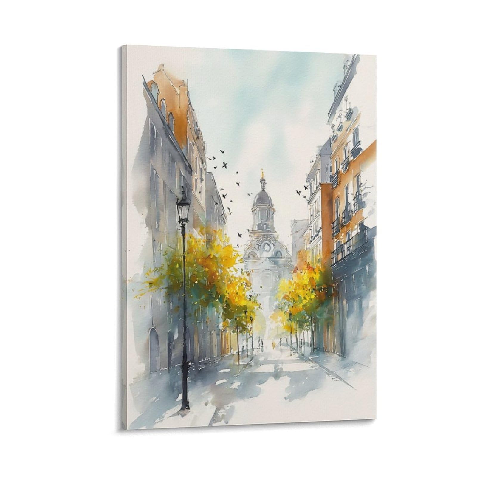 XWYMXZ New Orleans Louisiana 20x30inch(50x75cm) Vintage Travel Poster Watercolor Canvas Art