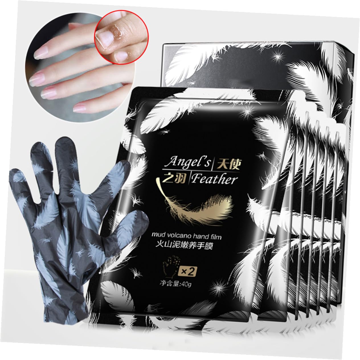 FRCOLOR 3paia Maschera Idratante Esfoliante Per Mani Vulcanica Guanti Sbiancanti Per Manicure Trattamento Antimacchie e Nutriente Per Mani Secche e Screpolate
