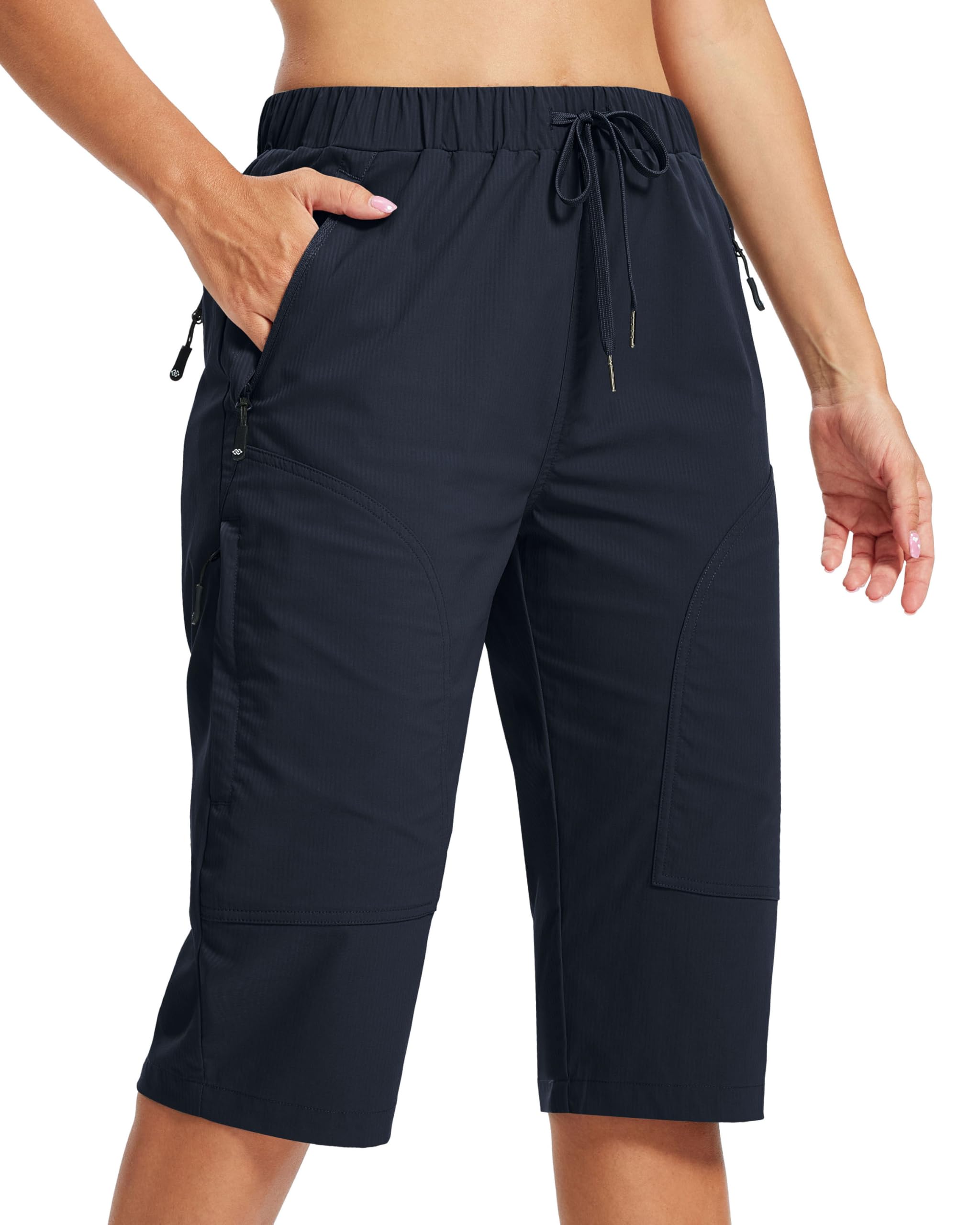 MoFiz Pantalones Cortos de Trekking Mujer Bermudas Secado Rápido 3/4 Pantalones de Senderismo Acampada Marcha Safari Deporte Shorts con 5 Bolsillos — view 13