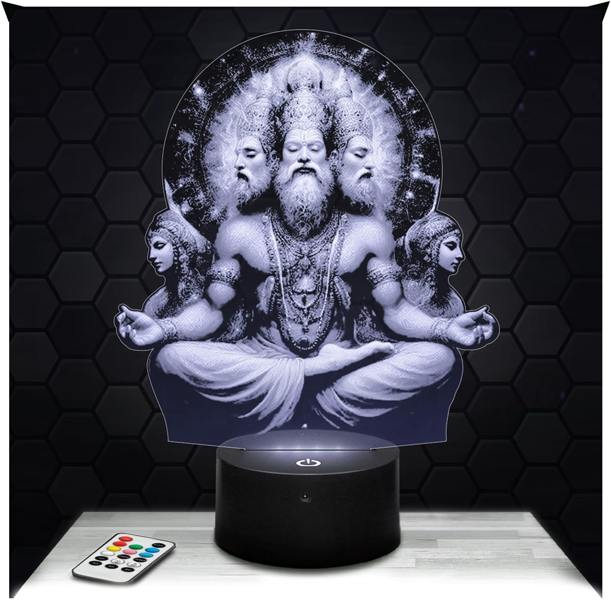 Lampephoto.fr - Brahma God 3D Lamp Decoration Collection Hinduism God Religion Gift idea Man Woman Object Brahma God Night Light Adult Room Decoration. Original Men's Women's Christmas, Gift Idea