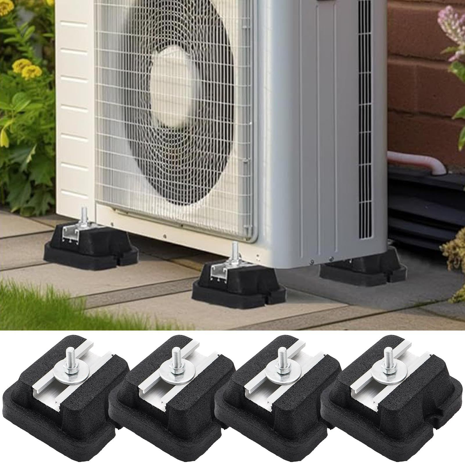 Almohadilla soporte aire acondicionado Soporte Antivibración Alta | Base aire acondicionado Para Exterior, Suelo, Condensador Split, Bomba De Calor Y Compresor