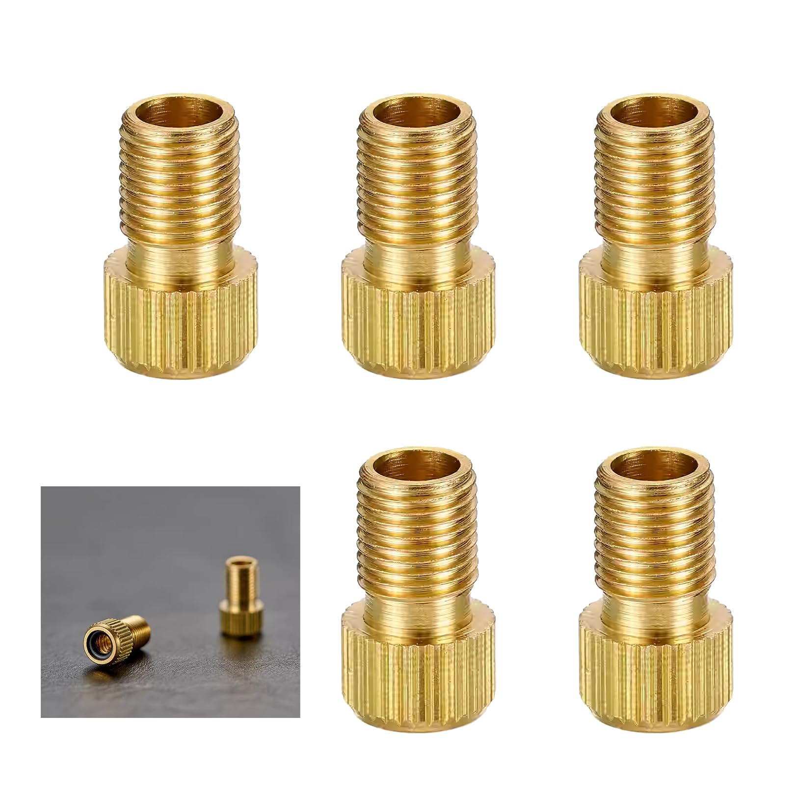 5 Stück Französisches Ventil Adapter Fahrradventil,Fahrrad Ventile Französisch auf Autoventil Luftpumpe Aufsatz,Presta zu Schrader Ventiladapter Pumpe Fahrradpumpe Auto Valve Accessories für Bike