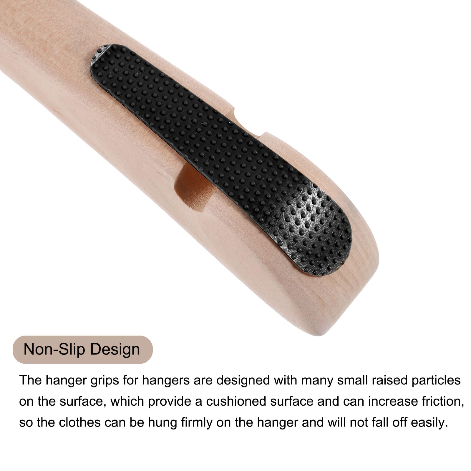 QUARKZMAN 50pz Ganci Antiscivolo Silicone Adesivo Strisce AppendiaPuntai per Grucce Legno Plastica, Nero (2.09 x 0.63
