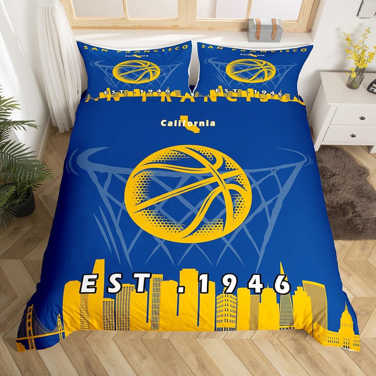 Erosebridal Boys Twin Size Bedding Set,Basketball Duvet