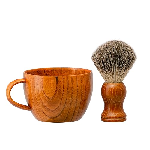 Grandslam Shaving Brush Set Pure Badger Hair Shaving Brush with Solid Wood Handle