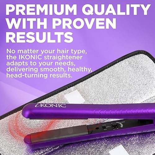Miniatura 3 de iKonic Plancha de cerámica plana profesional sin daños plancha de pelo infrarroja control de temperatura alisador de cabello y rizador 2 en 1 cable