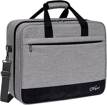 SNIGJAT Audio Mixer Case Size 15.5" x 13" x 6", Protective DJ Mixer Bag with 10mm Pad, Large Capacity Recording Equipment Bag, Soft, Adjustable Storage for Cables, Podcast Gear, Microphone, Gray,