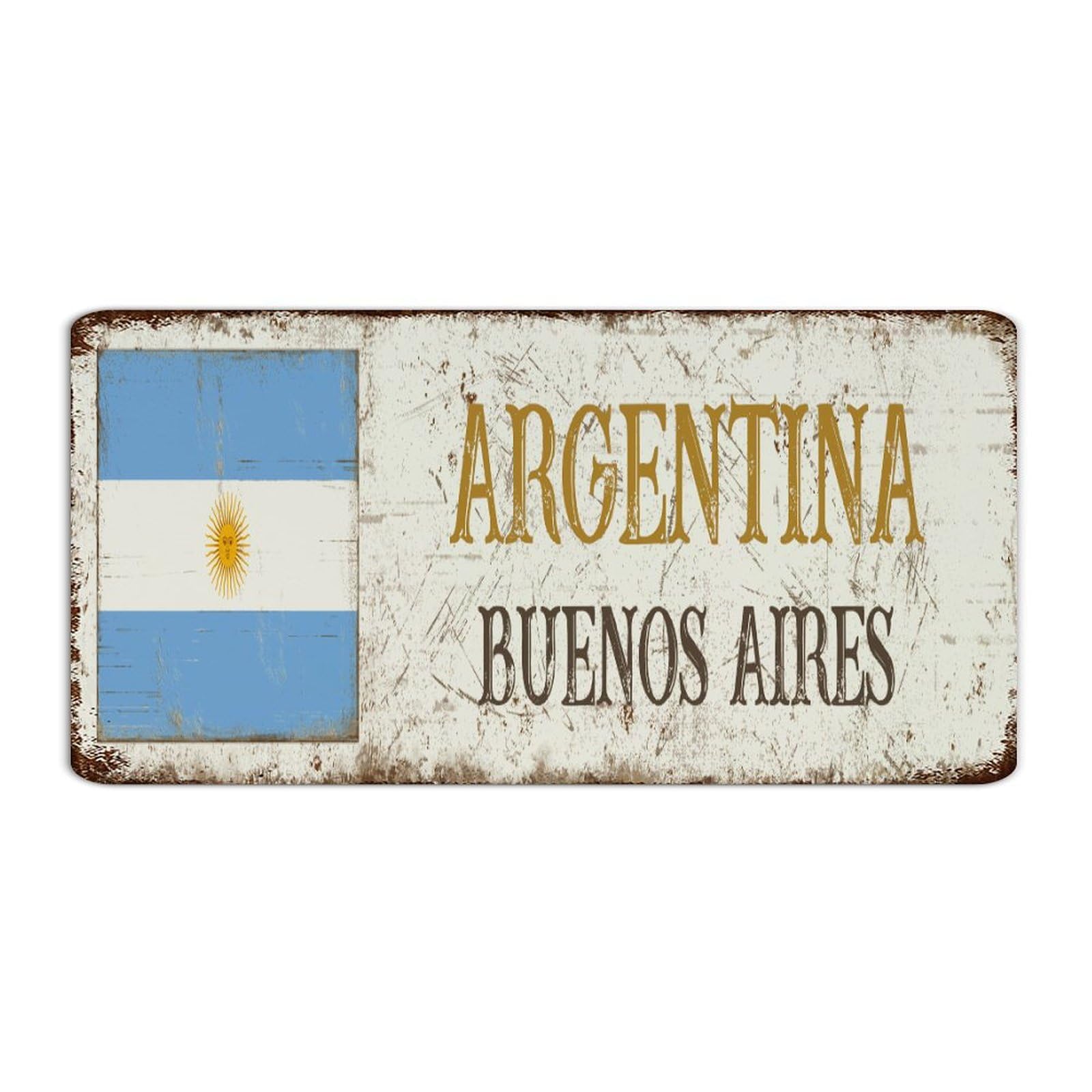 Autravelco Men's Style-3 Argentina-Buenos Aire Retro Metal Signs Outdoor Vintage Bedroom Signs National Country Souvenir Road Room Decor For Aluminum Metal Sign For Restaurants Living Room Outside 6X12 Inch