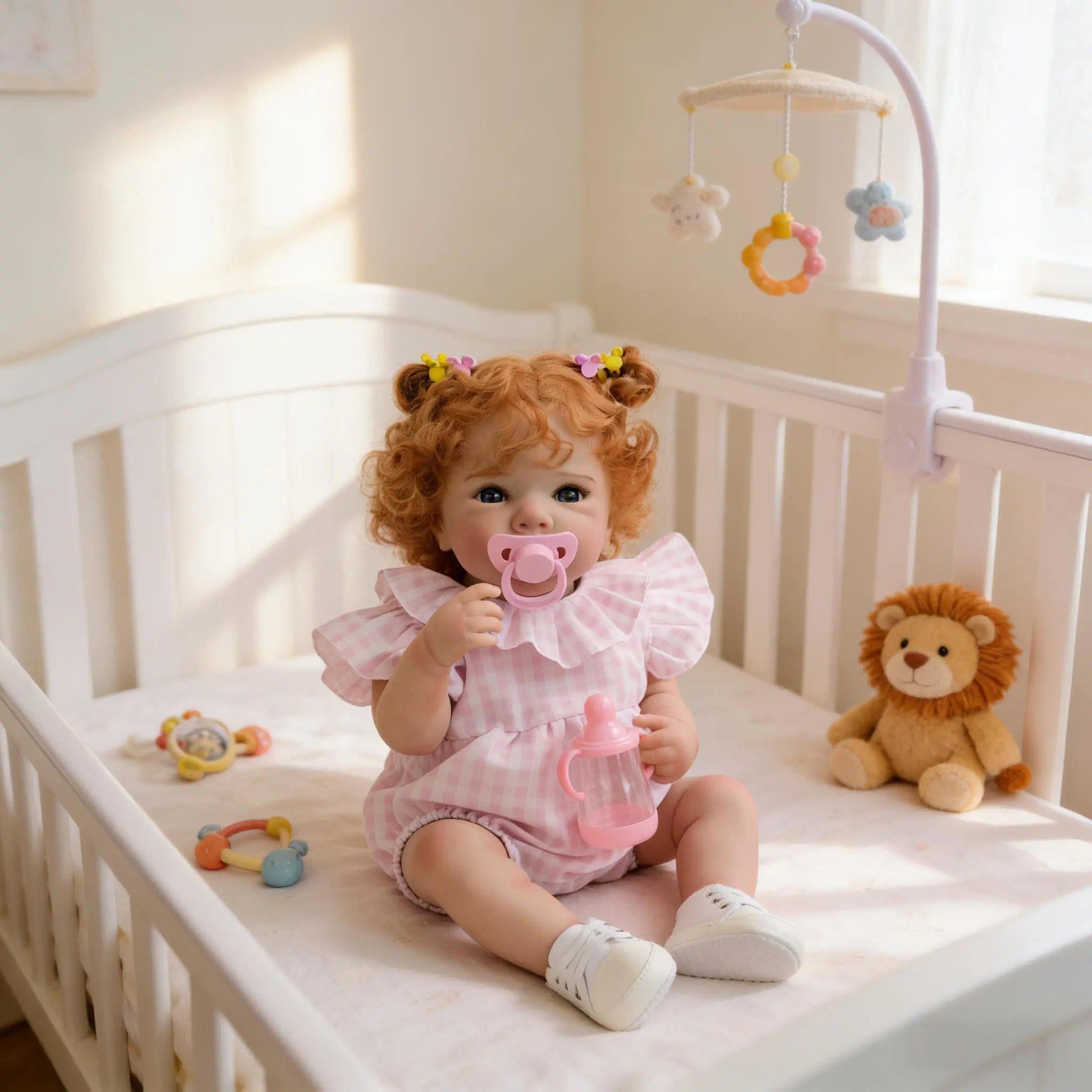 Zero pam Reborn Baby Dolls Silicone Full Body 18 Inch Realistic Baby Doll Reborn Girl Dolls Anatomically Correct Real Life Babies Doll With Brown Hair For Girls Toys - Image 4